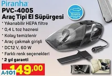 PİRANHA ARAÇ TİPİ EL SÜPÜRGESİ